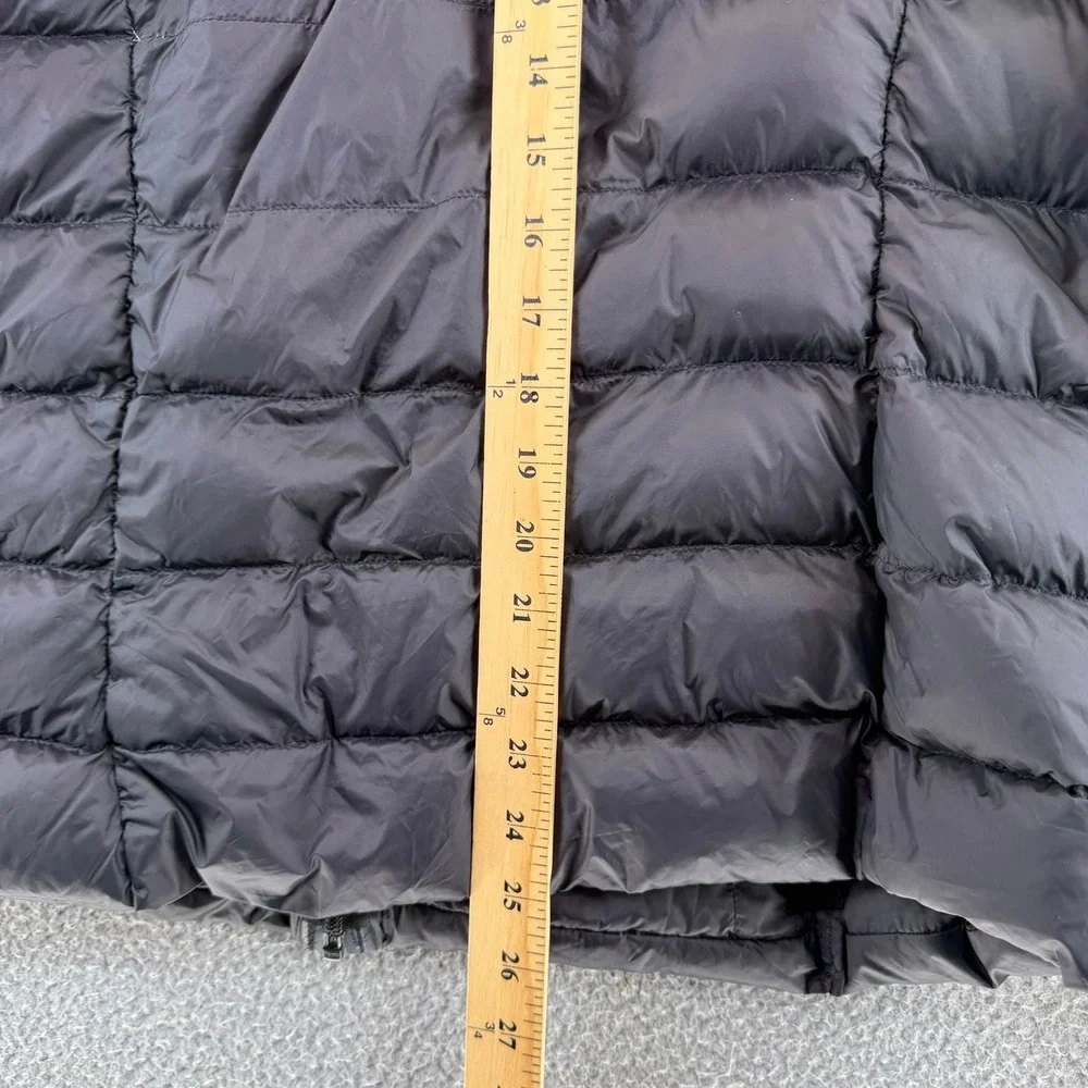 Eddie Bauer EB650 Down Puffer Jacket Womens Large Black Full Zip Quilted READ